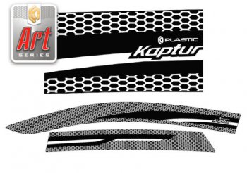 Дефлектора окон CA-Plastic Renault Kaptur (2016-2025) дорестайлинг, рестайлинг (Серия Art черная, Без хром.молдинга)
