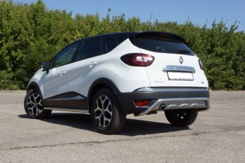 Защита порогов из трубы Ø63 Petroil Tuning Renault Kaptur (2016-2025) дорестайлинг, рестайлинг (Нержавеющая полированная сталь)