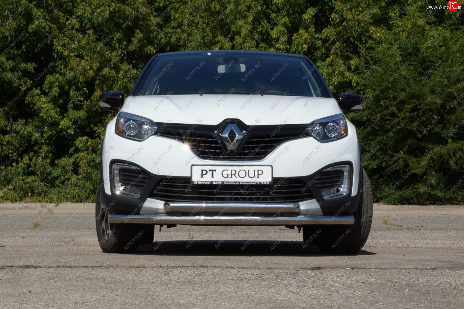 22 349 р. Защита переднего бампера двойная из труб d63/63 мм Petroil Tuning  Renault Kaptur (2016-2020) дорестайлинг (Нержавеющая полированная сталь)  с доставкой в г. Пермь