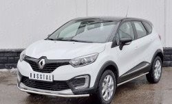 13 199 р. Защита переднего бампера (Ø42 мм, нержавейка) SLITKOFF Renault Kaptur дорестайлинг (2016-2020)  с доставкой в г. Пермь. Увеличить фотографию 2