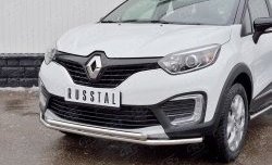 16 849 р. Защита переднего бампера (2 трубыØ42 мм, нержавейка) SLITKOFF Renault Kaptur дорестайлинг (2016-2020)  с доставкой в г. Пермь. Увеличить фотографию 2