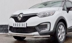16 849 р. Защита переднего бампера (2 трубыØ42 мм, нержавейка) SLITKOFF Renault Kaptur дорестайлинг (2016-2020)  с доставкой в г. Пермь. Увеличить фотографию 4