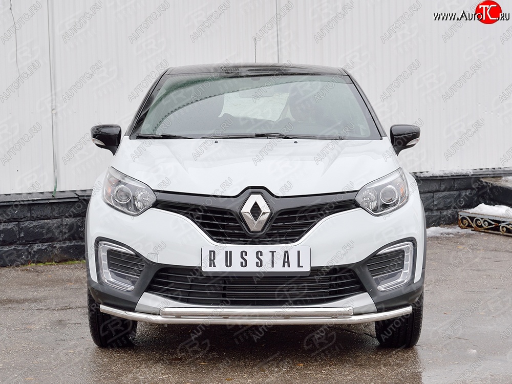 16 849 р. Защита переднего бампера (2 трубыØ42 мм, нержавейка) SLITKOFF Renault Kaptur дорестайлинг (2016-2020)  с доставкой в г. Пермь