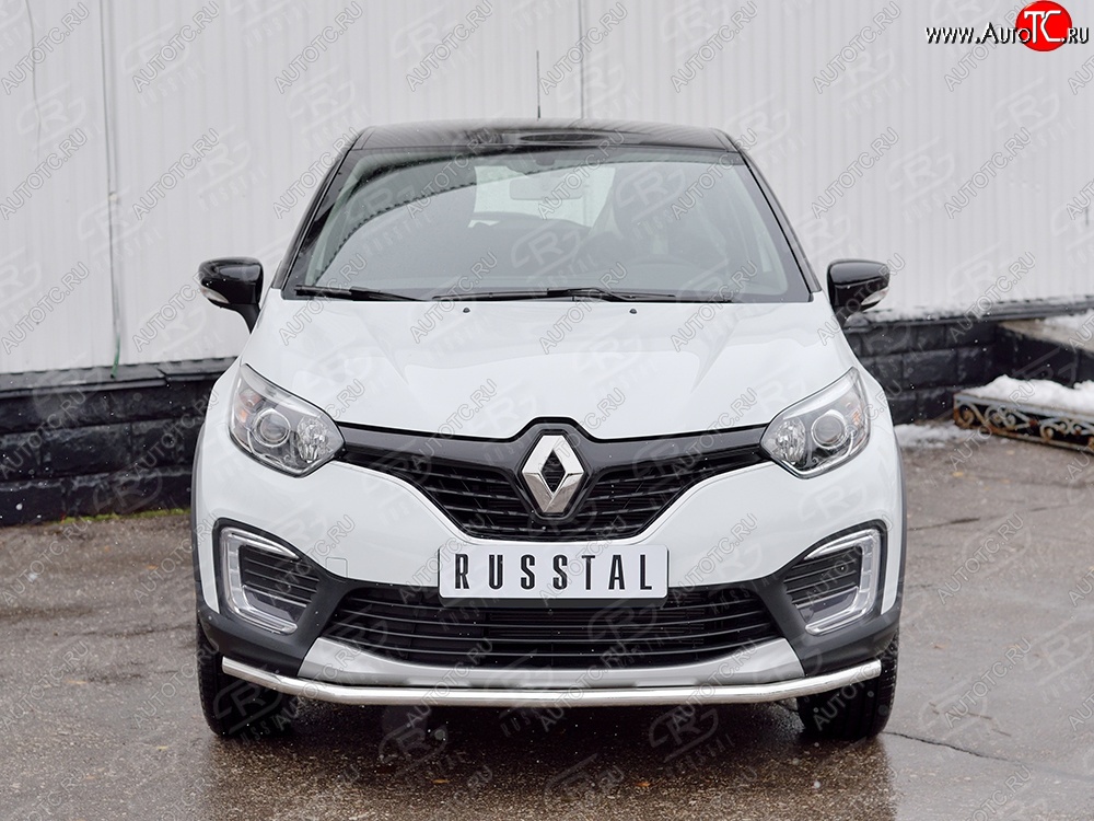 13 199 р. Защита переднего бампера (Ø42 мм, нержавейка) SLITKOFF Renault Kaptur дорестайлинг (2016-2020)  с доставкой в г. Пермь