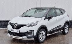 17 799 р. Защита переднего бампера (2 трубыØ63 и 42 мм, нержавейка) SLITKOFF Renault Kaptur дорестайлинг (2016-2020)  с доставкой в г. Пермь. Увеличить фотографию 2