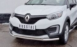 17 799 р. Защита переднего бампера (2 трубыØ63 и 42 мм, нержавейка) SLITKOFF Renault Kaptur дорестайлинг (2016-2020)  с доставкой в г. Пермь. Увеличить фотографию 3