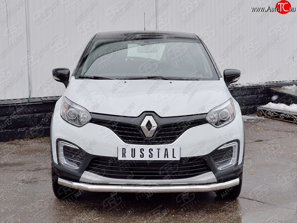 15 449 р. Защита переднего бампера (Ø63 мм, нержавейка) SLITKOFF Renault Kaptur дорестайлинг (2016-2020)  с доставкой в г. Пермь