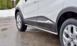 15 599 р. Защита порогов из круглой трубы диаметром 42 мм SLITKOFF  Renault Kaptur (2016-2025) дорестайлинг, рестайлинг  с доставкой в г. Пермь. Увеличить фотографию 2
