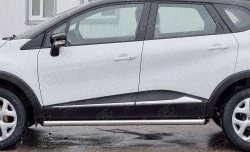 19 549 р. Защита порогов из круглой трубы диаметром 63 мм SLITKOFF  Renault Kaptur (2016-2025) дорестайлинг, рестайлинг  с доставкой в г. Пермь. Увеличить фотографию 4