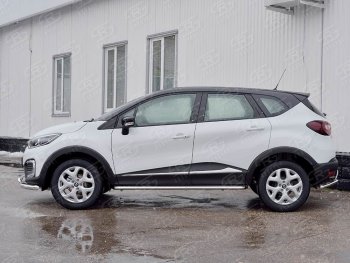 22 999 р. Широкая защита порогов из трубы диаметром 42 мм SLITKOFF v2  Renault Kaptur (2016-2025) дорестайлинг, рестайлинг  с доставкой в г. Пермь. Увеличить фотографию 3