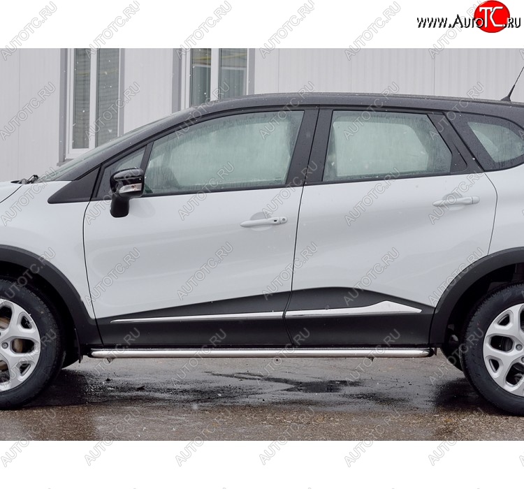 22 999 р. Широкая защита порогов из трубы диаметром 42 мм SLITKOFF v2  Renault Kaptur (2016-2025) дорестайлинг, рестайлинг  с доставкой в г. Пермь