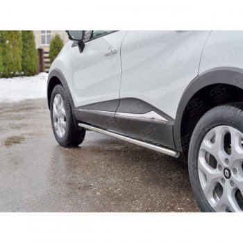 15 599 р. Защита порогов из круглой трубы диаметром 42 мм SLITKOFF v3  Renault Kaptur (2016-2025) дорестайлинг, рестайлинг  с доставкой в г. Пермь. Увеличить фотографию 2