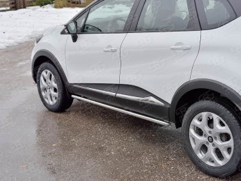 15 599 р. Защита порогов из круглой трубы диаметром 42 мм SLITKOFF v3  Renault Kaptur (2016-2025) дорестайлинг, рестайлинг  с доставкой в г. Пермь. Увеличить фотографию 3