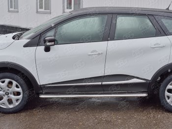 35 549 р. Широкая защита порогов с трубой диаметром 42 мм SLITKOFF v3  Renault Kaptur (2016-2025) дорестайлинг, рестайлинг  с доставкой в г. Пермь. Увеличить фотографию 2