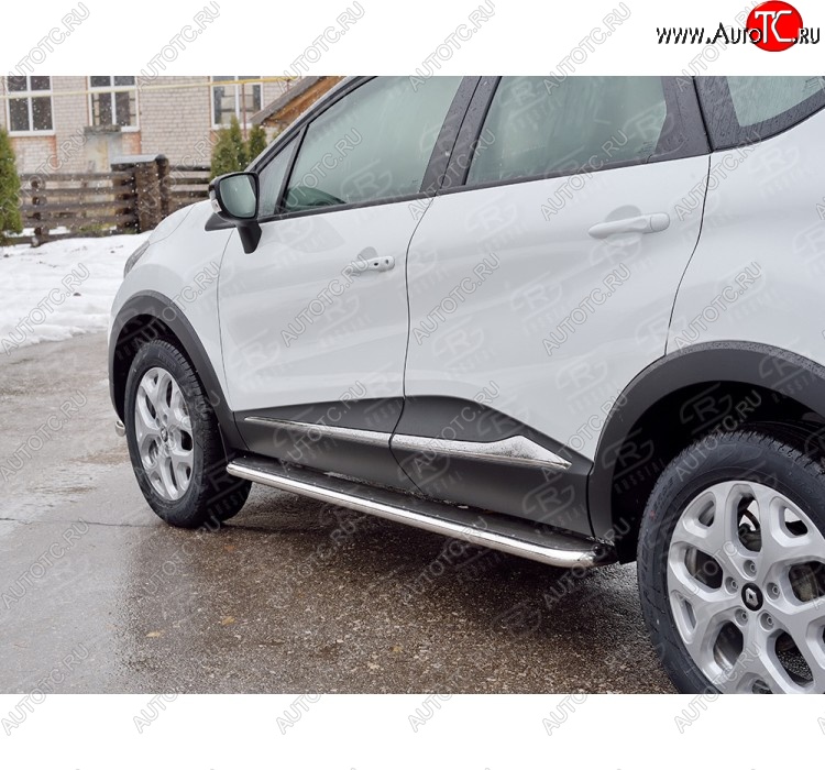 35 549 р. Широкая защита порогов с трубой диаметром 42 мм SLITKOFF v3  Renault Kaptur (2016-2025) дорестайлинг, рестайлинг  с доставкой в г. Пермь