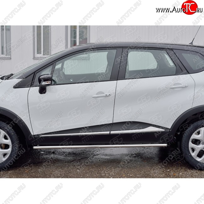15 599 р. Защита порогов из круглой трубы диаметром 42 мм SLITKOFF v3  Renault Kaptur (2016-2025) дорестайлинг, рестайлинг  с доставкой в г. Пермь