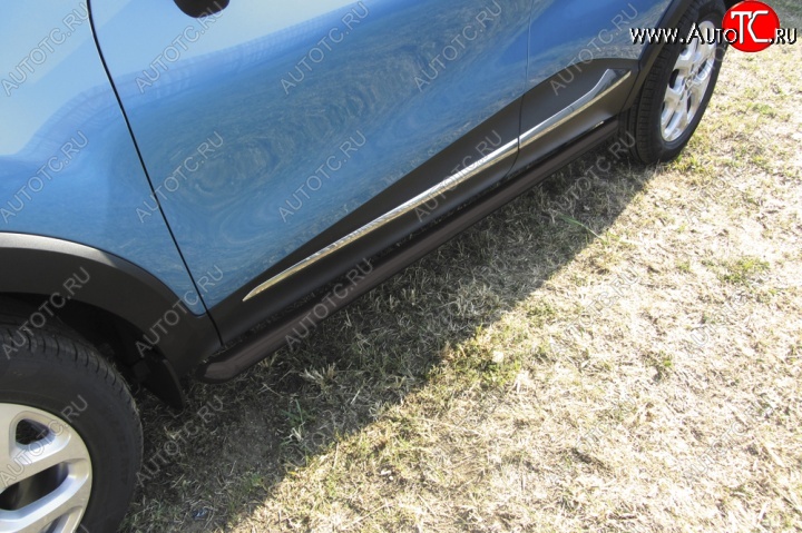 9 649 р. Защита порогов Slitkoff Renault Kaptur дорестайлинг (2016-2020) (Цвет: серебристый)  с доставкой в г. Пермь