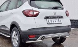 12 699 р. Защита заднего бампера (Ø42 мм уголки, нержавейка) SLITKOFF  Renault Kaptur (2016-2020) дорестайлинг  с доставкой в г. Пермь. Увеличить фотографию 3