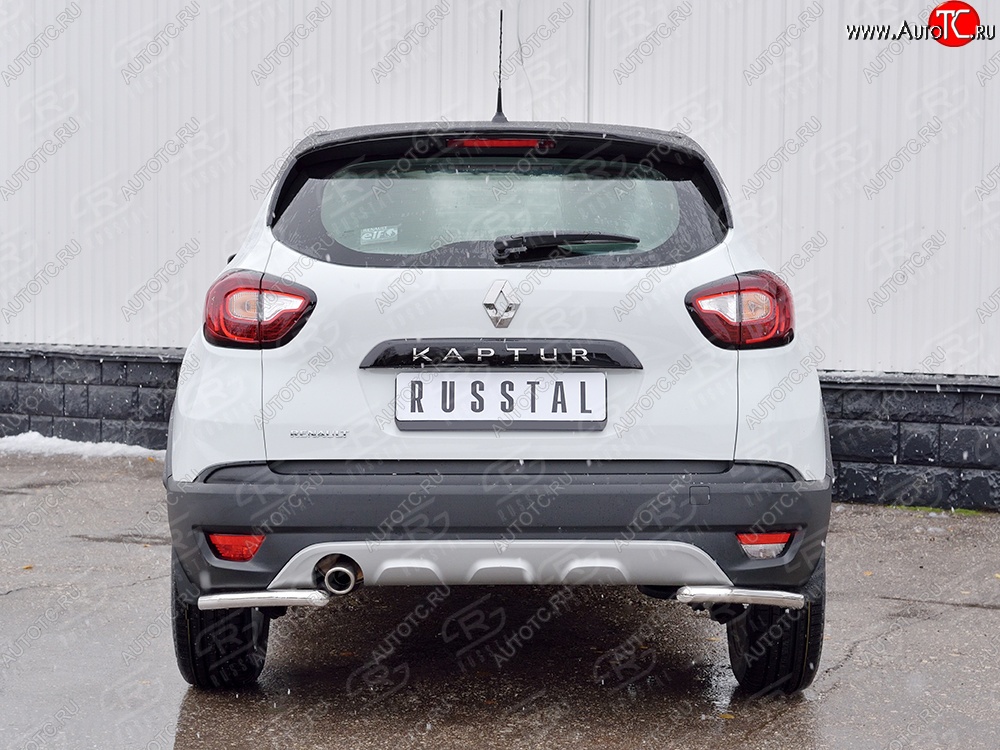 12 699 р. Защита заднего бампера (Ø42 мм уголки, нержавейка) SLITKOFF  Renault Kaptur (2016-2020) дорестайлинг  с доставкой в г. Пермь