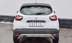 Защита заднего бампера (Ø42 мм волна, нержавейка) SLITKOFF Renault Kaptur (2016-2020) дорестайлинг