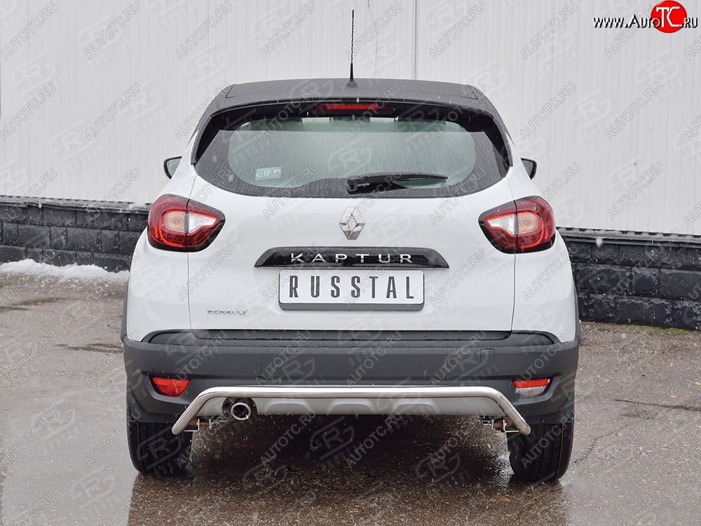 13 999 р. Защита заднего бампера (Ø42 мм волна, нержавейка) SLITKOFF  Renault Kaptur (2016-2020) дорестайлинг  с доставкой в г. Пермь