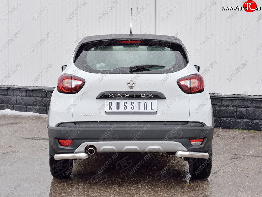 13 849 р. Защита заднего бампера (Ø63 мм уголки, нержавейка) SLITKOFF  Renault Kaptur (2016-2020) дорестайлинг  с доставкой в г. Пермь