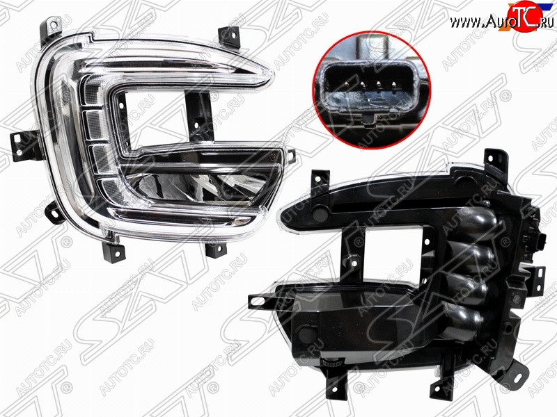 5 999 р. Правая противотуманная фара SAT (LED c ДХО) Renault Kaptur дорестайлинг (2016-2020)  с доставкой в г. Пермь