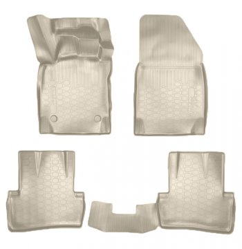 Коврики салонные Noplast (3D) Renault Kaptur (2016-2020) дорестайлинг (Бежевые)