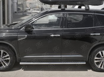 19 399 р. Пороги труба 120х60 Russtal (овал с проступью) Renault Koleos 2 (2016-2025)  с доставкой в г. Пермь. Увеличить фотографию 2