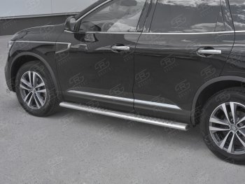 19 399 р. Пороги труба 120х60 Russtal (овал с проступью) Renault Koleos 2 (2016-2025)  с доставкой в г. Пермь. Увеличить фотографию 3