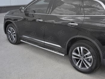 16 649 р. Пороги труба 75х42 Russtal (овал с проступью) Renault Koleos 2 (2016-2025)  с доставкой в г. Пермь. Увеличить фотографию 3