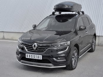 14 999 р. Защита переднего бампера (Ø42 мм, нержавейка) SLITKOFF Renault Koleos 2 (2016-2025)  с доставкой в г. Пермь. Увеличить фотографию 2