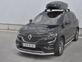 18 599 р. Защита переднего бампера (Ø63 мм, нержавейка) SLITKOFF Renault Koleos 2 (2016-2025)  с доставкой в г. Пермь. Увеличить фотографию 2