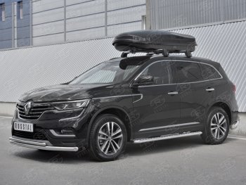 21 749 р. Защита переднего бампера (2 трубы Ø63 и 42 мм, нержавейка) SLITKOFF Renault Koleos 2 (2016-2025)  с доставкой в г. Пермь. Увеличить фотографию 3