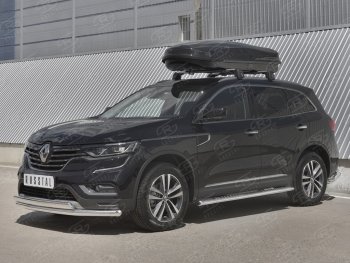 16 099 р. Защита переднего бампера (2 трубы Ø63 и 75х42 мм, нержавейка) Russtal Renault Koleos 2 (2016-2025)  с доставкой в г. Пермь. Увеличить фотографию 3