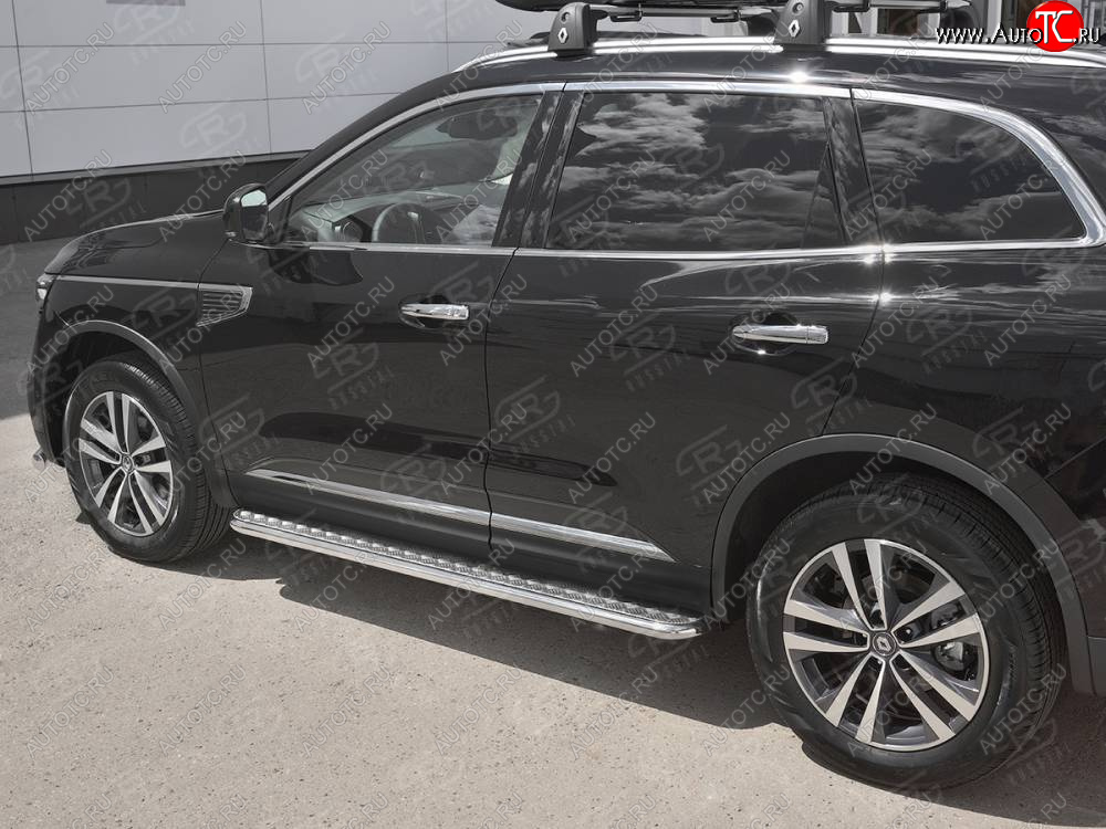24 649 р. Пороги SLITKOFF d42 с листом  Renault Koleos  2 (2016-2025) (лист алюминий, труба нержавейка)  с доставкой в г. Пермь
