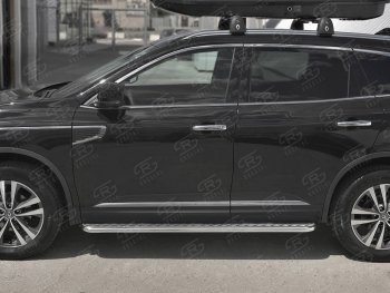 22 999 р. Пороги SLITKOFF d42 с листом  Renault Koleos  2 (2016-2025) (лист алюминий, труба сталь)  с доставкой в г. Пермь. Увеличить фотографию 2