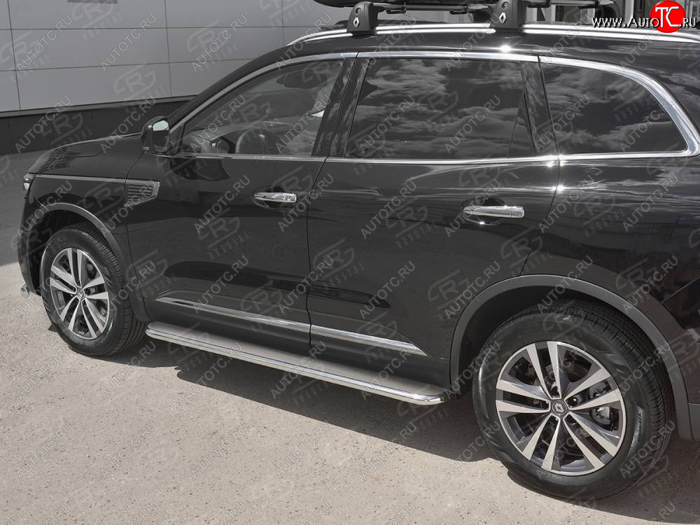 35 549 р. Пороги SLITKOFF d42 с листом  Renault Koleos  2 (2016-2025) (Лист нержавейка, труба нержавейка)  с доставкой в г. Пермь
