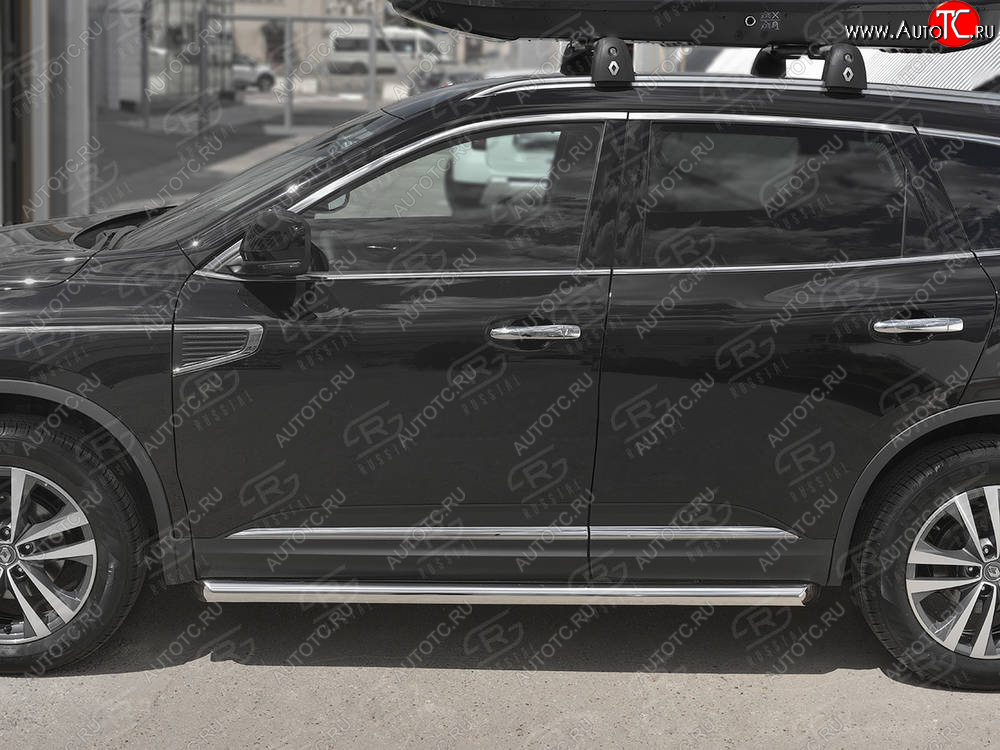 19 999 р. Защита порогов на SLITKOFF труба d63  Renault Koleos  2 (2016-2025) (защита порогов со скосами на торцах)  с доставкой в г. Пермь