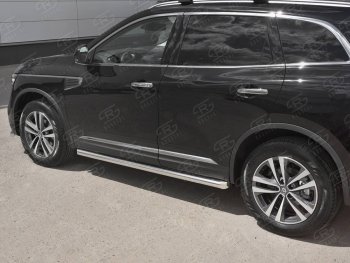 19 999 р. Защита порогов на SLITKOFF труба d63  Renault Koleos  2 (2016-2025) (защита порогов со скосами на торцах)  с доставкой в г. Пермь. Увеличить фотографию 2