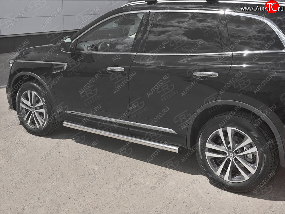 18 799 р. Защита порогов на SLITKOFF труба d63 Renault Koleos 2 (2016-2025) (защита порогов с заглушками на торцах)  с доставкой в г. Пермь