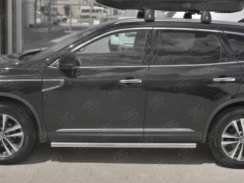 18 799 р. Защита порогов на SLITKOFF труба d63 Renault Koleos 2 (2016-2025) (защита порогов с заглушками на торцах)  с доставкой в г. Пермь. Увеличить фотографию 2
