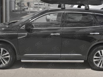 19 999 р. Защита порогов на SLITKOFF труба d63  Renault Koleos  2 (2016-2025) (защита порогов с закругленными торцами)  с доставкой в г. Пермь. Увеличить фотографию 2
