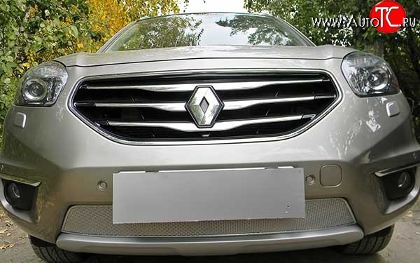 2 079 р. Сетка в бампер Autofamily (15 мм.)  Renault Koleos  1 (2011-2013) Phase 2 (Хром)  с доставкой в г. Пермь