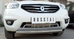 12 999 р. Защита переднего бампера (Ø75х42 мм, нержавейка) Russtal Renault Koleos 1 Phase 3 (2013-2016)  с доставкой в г. Пермь. Увеличить фотографию 3