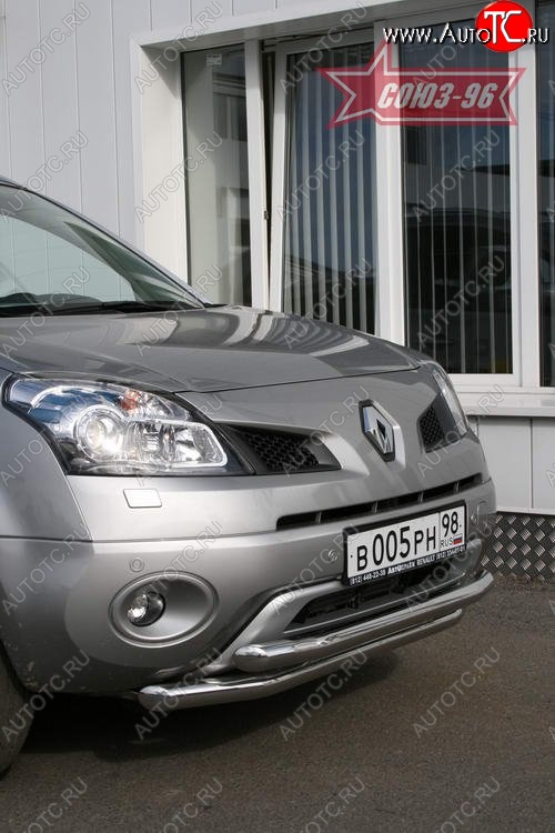 17 099 р. Защита переднего бампера двойная Souz-96 (d460/60) Renault Koleos Phase 1 (2007-2011)  с доставкой в г. Пермь