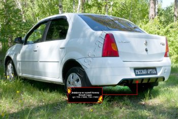 Диффузор на задний бампер RA  Renault Logan 1 дорестайлинг (2004-2010) (глянец)