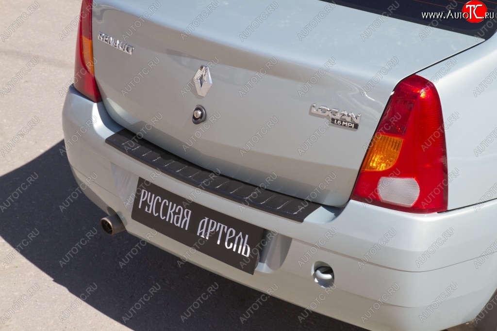 1 129 р. Защитная накладка на задний бампер RA  Renault Logan  1 (2004-2010) дорестайлинг  с доставкой в г. Пермь