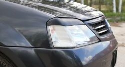 489 р. Реснички RA на фары  Renault Logan  1 (2004-2016) дорестайлинг, рестайлинг (Неокрашенные)  с доставкой в г. Пермь. Увеличить фотографию 2