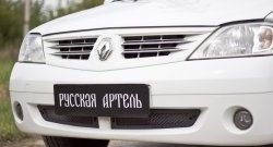 Защитная сетка решетки переднего бампера РА Renault Logan  1 (2004-2010) дорестайлинг